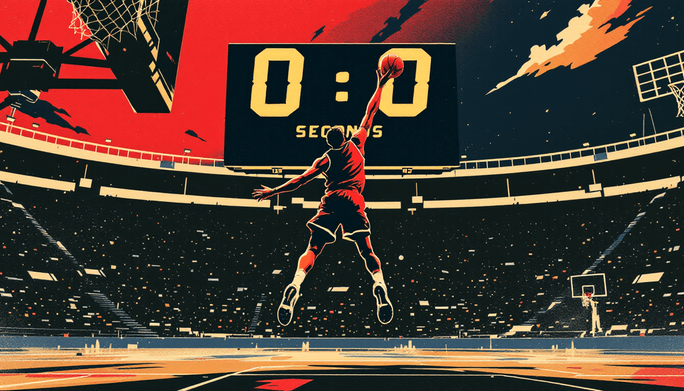 Stylized illustration for Best Buzzer Beaters in NBA Playoff History