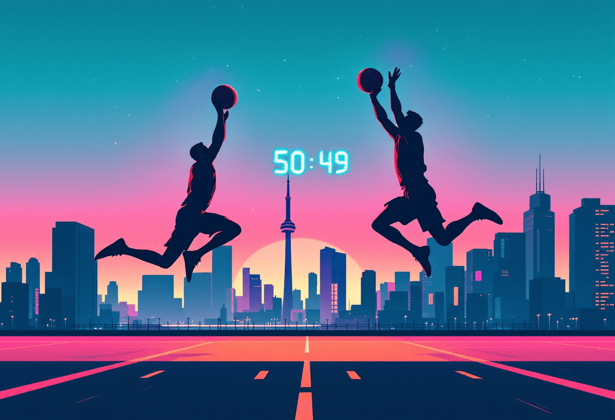 Editorial illustration: The Best NBA Dunk Contest Performances Ever