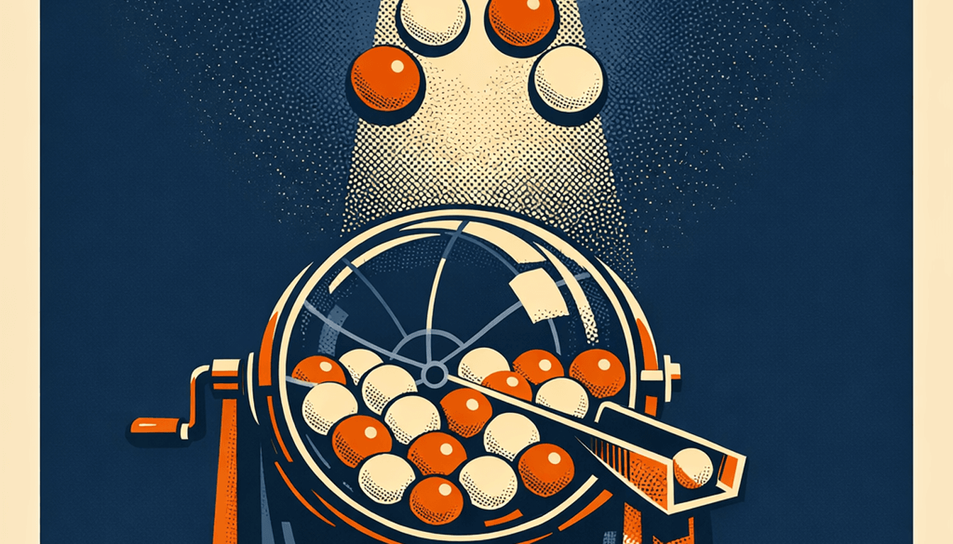 Stylized illustration for How the NBA Draft Lottery Works