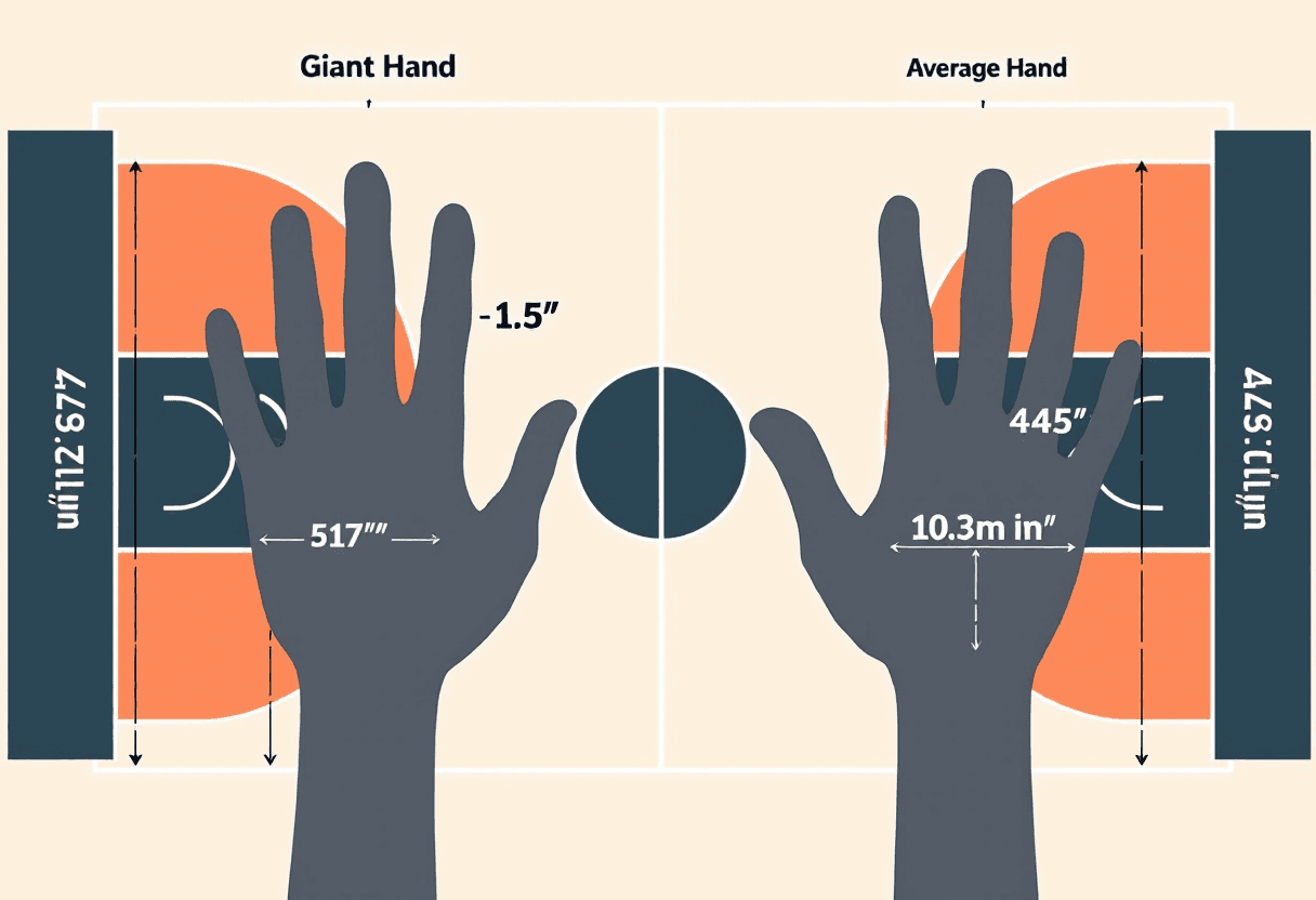 Editorial illustration: The Largest Hands in NBA History