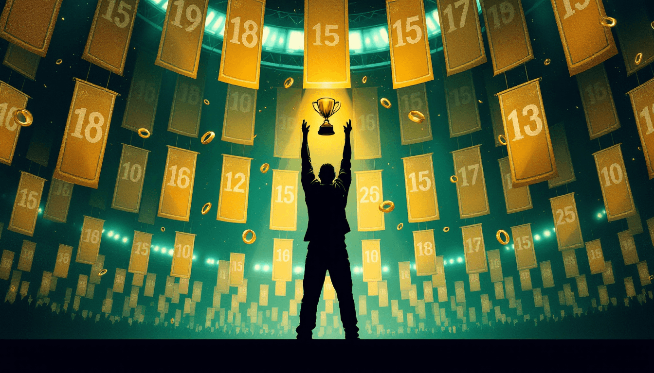 Stylized illustration for NBA Players With the Most Championships