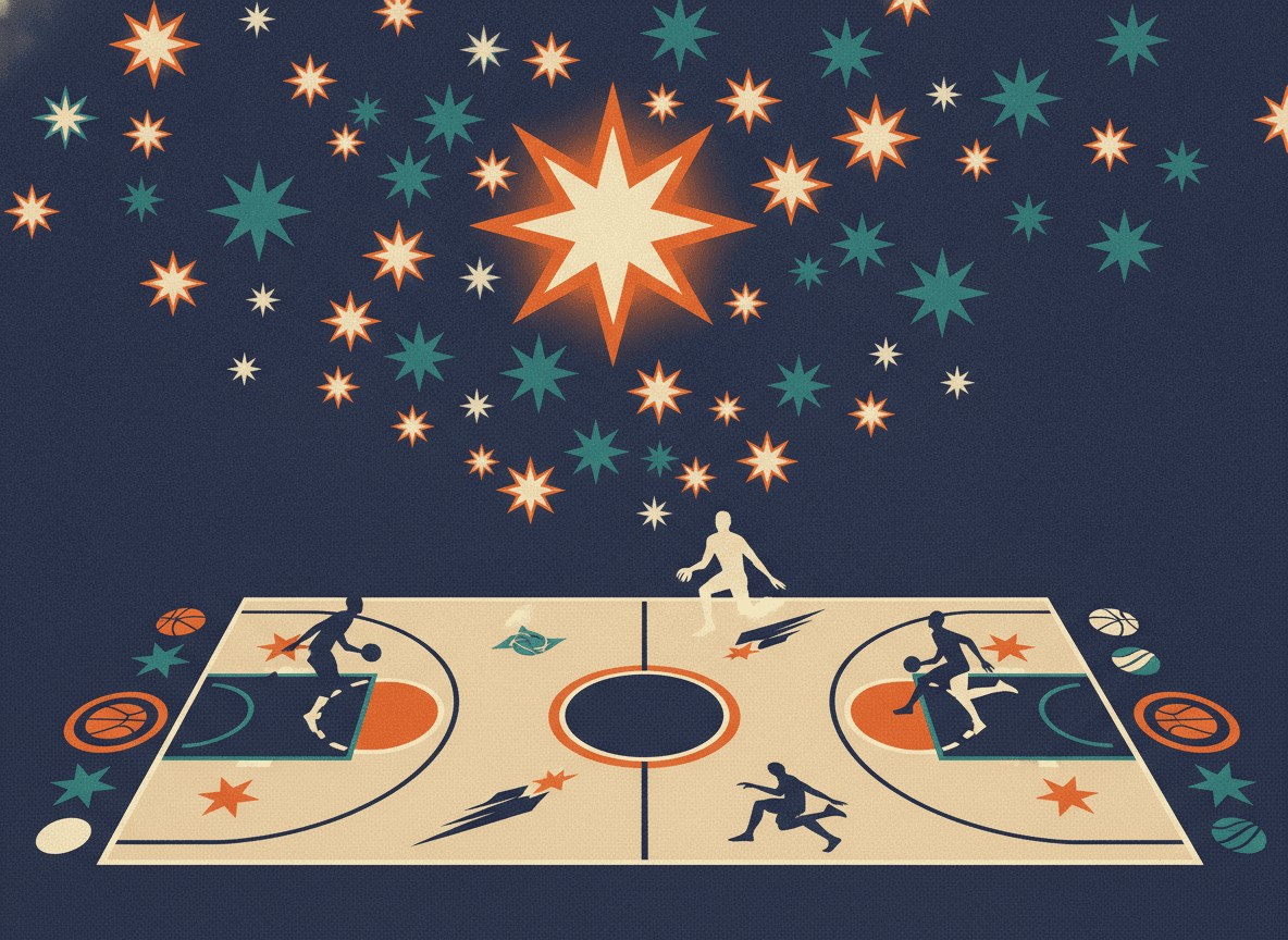 Editorial illustration: The NBA 75th Anniversary Team