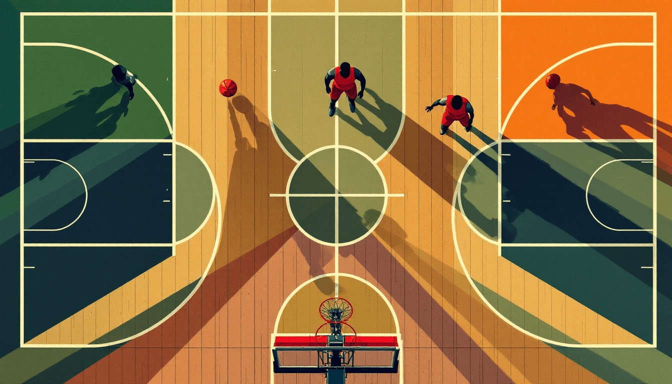 Stylized illustration for The NBA's Greatest Defensive Players of All Time