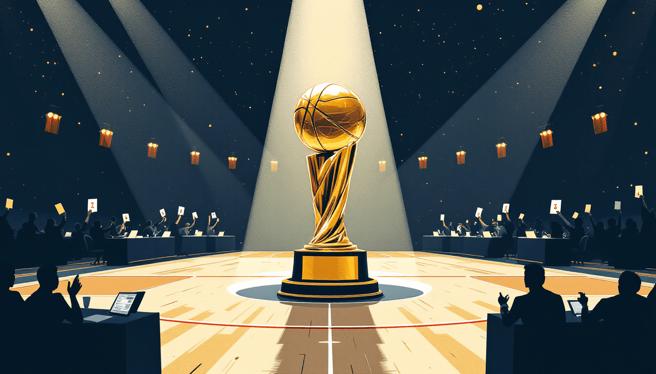 Stylized illustration for The Most Controversial MVP Races in NBA History