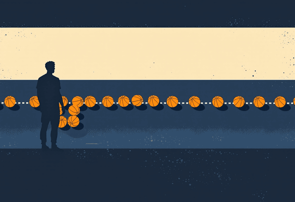 Editorial illustration: 15 NBA Records You Probably Didn't Know Existed