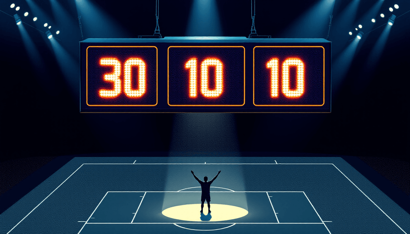 Stylized illustration for The History of the Triple-Double in the NBA