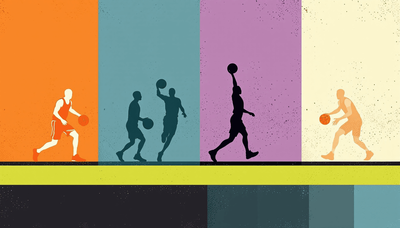 Stylized illustration for NBA Trivia Questions by Decade