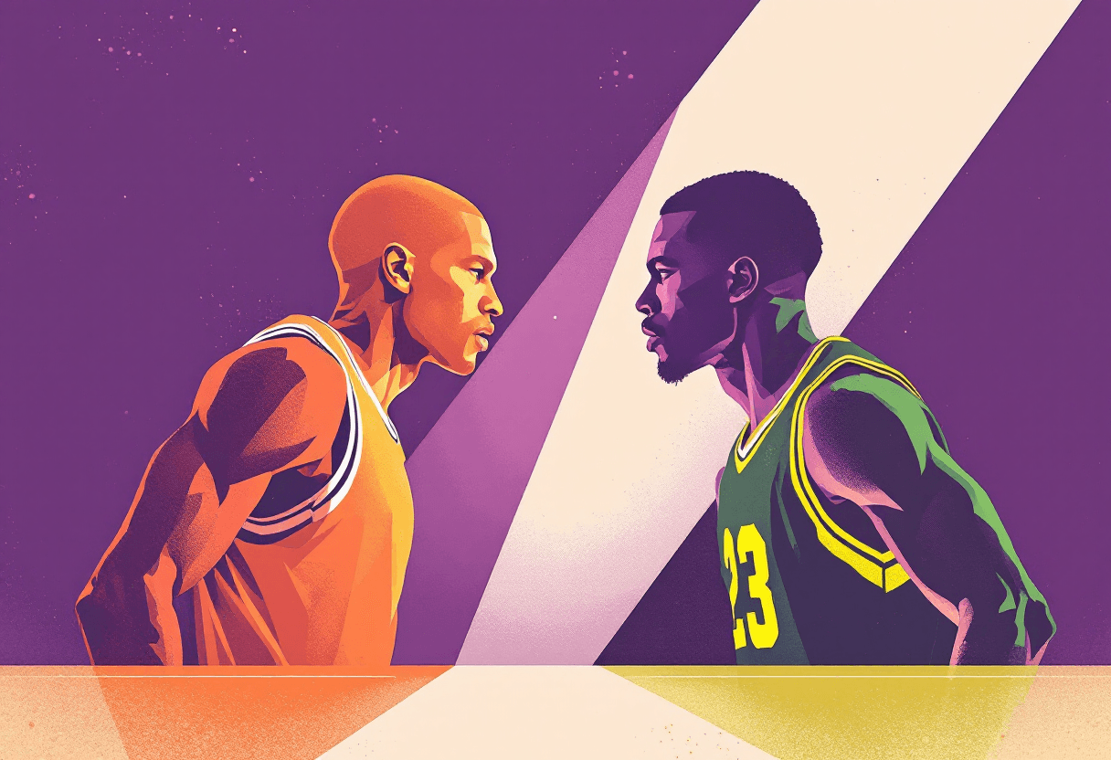 Editorial illustration: NBA Trivia Questions by Decade