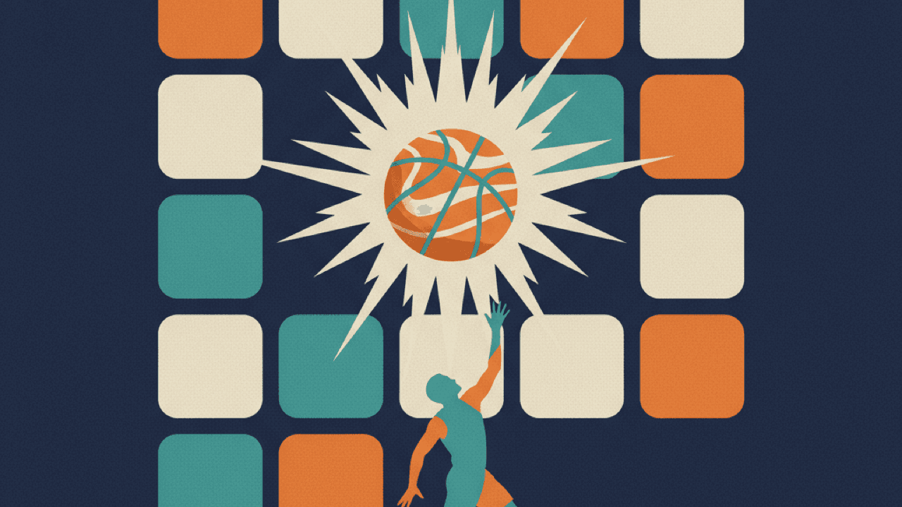 Stylized illustration for NBA Wordle: The Best Daily Basketball Guessing Games