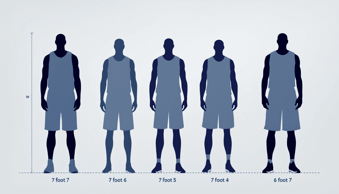 Stylized illustration for The Tallest NBA Players in History